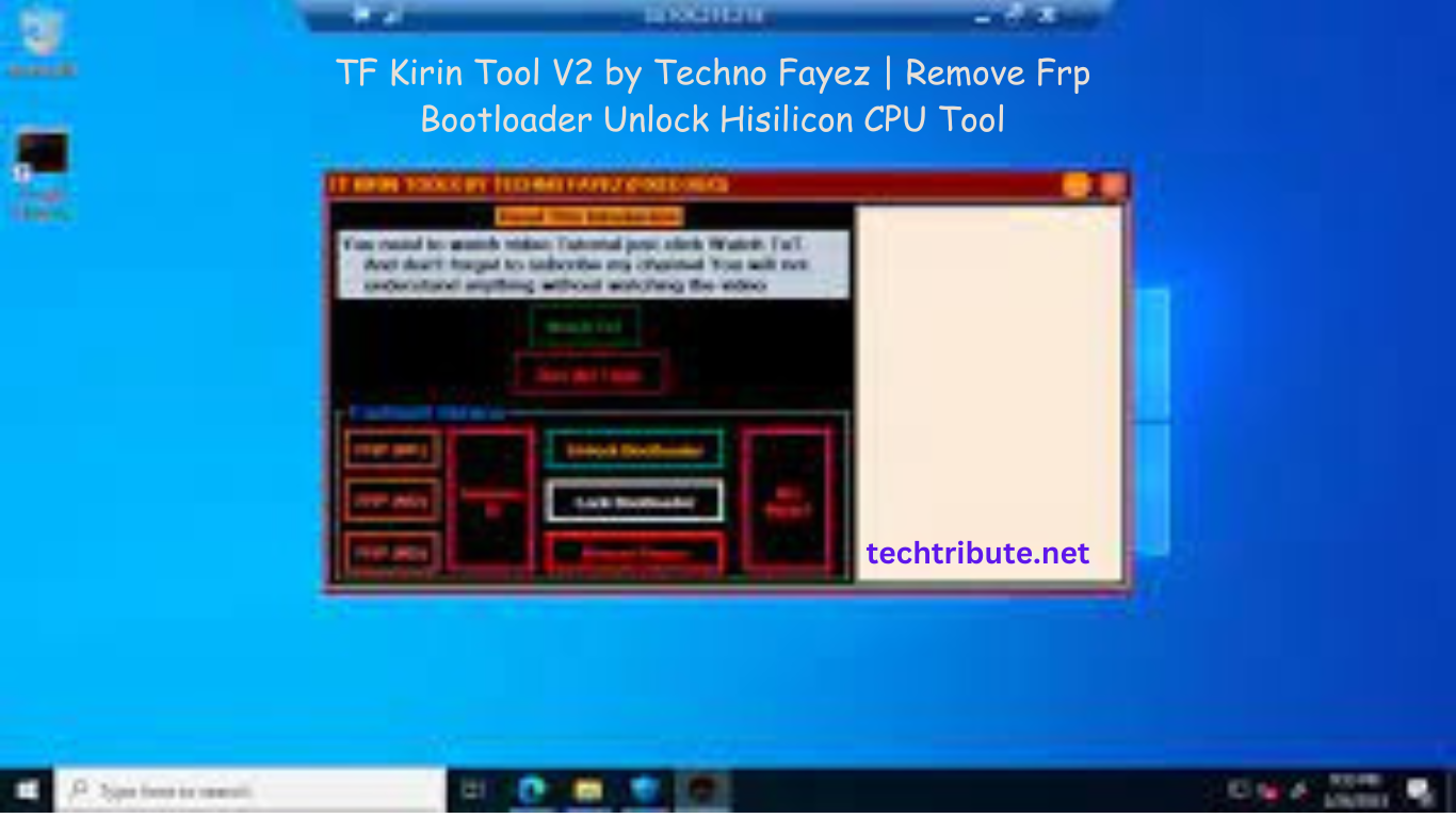 TF Kirin Tool V2 by Techno Fayez | Remove Frp Bootloader Unlock Hisilicon CPU Tool